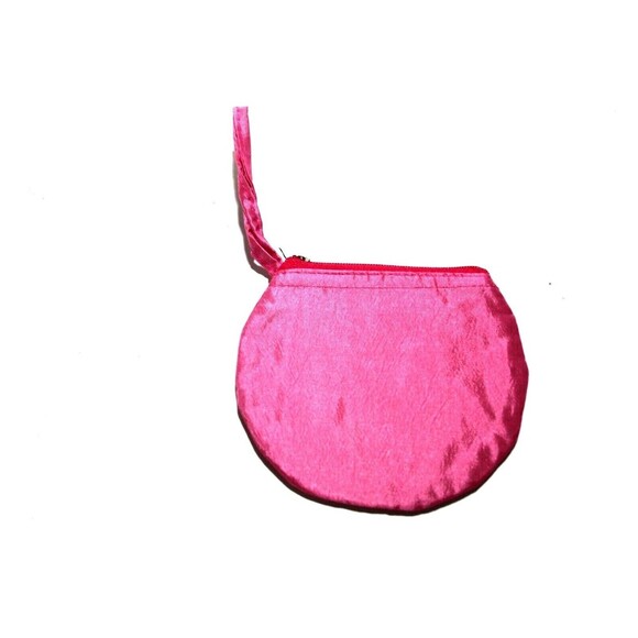 Satin Coin Purse Jewelry Organizer Small Embroidered Viet Nam Woman's 5" x 4" - Picture 2 of 3